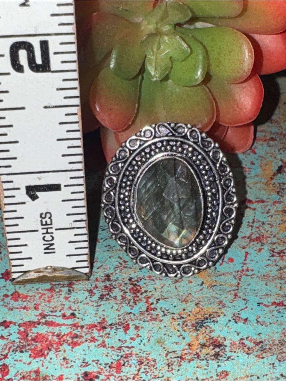 Silver Labradorite Ring - Picture 5 of 10